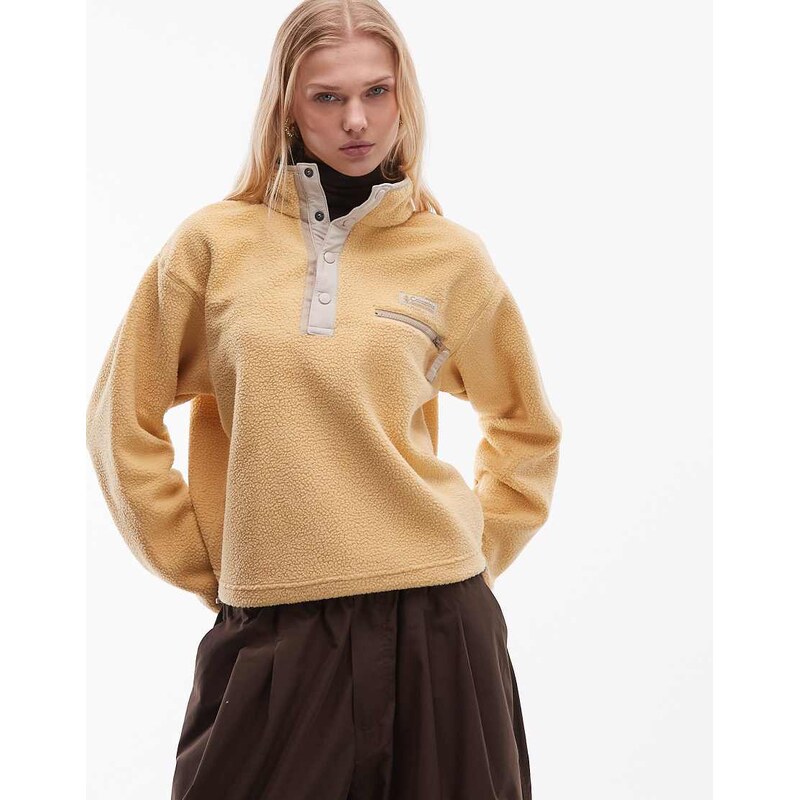 Columbia Helvetia II cropped half snap fleece in yellow 114519761