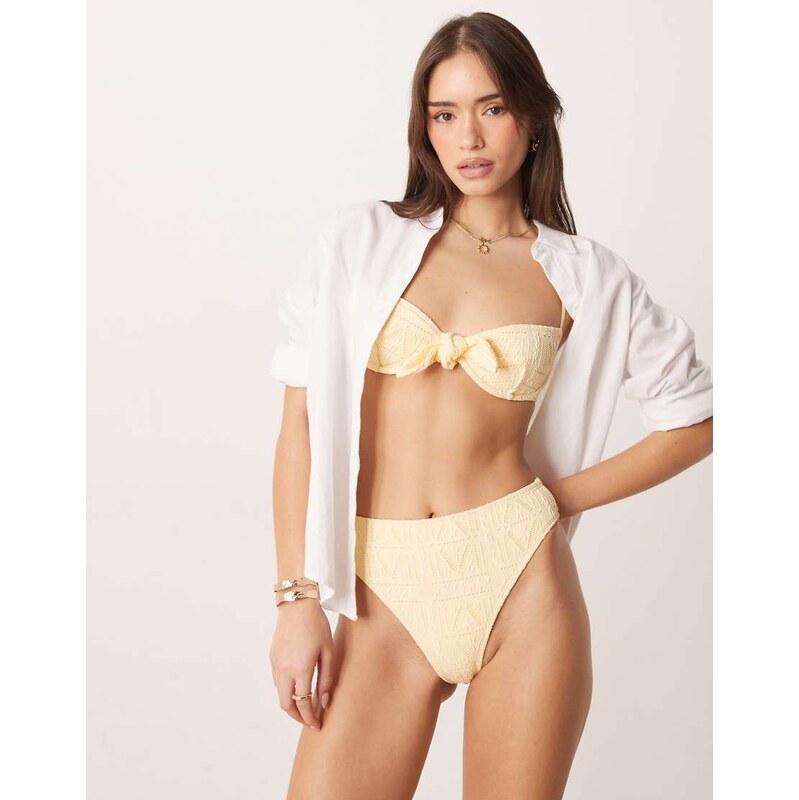 ASOS DESIGN Kyle broderie Azores high leg high waist bikini