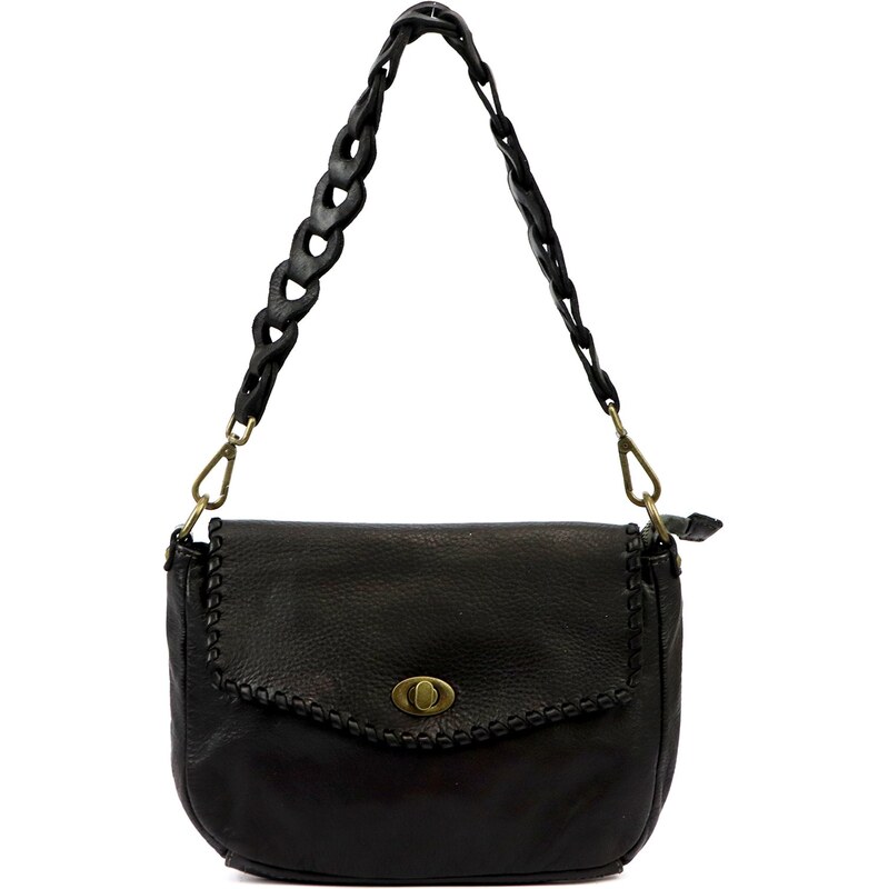 VS Kožená kabelka Vintage Style 045 černá 114519047