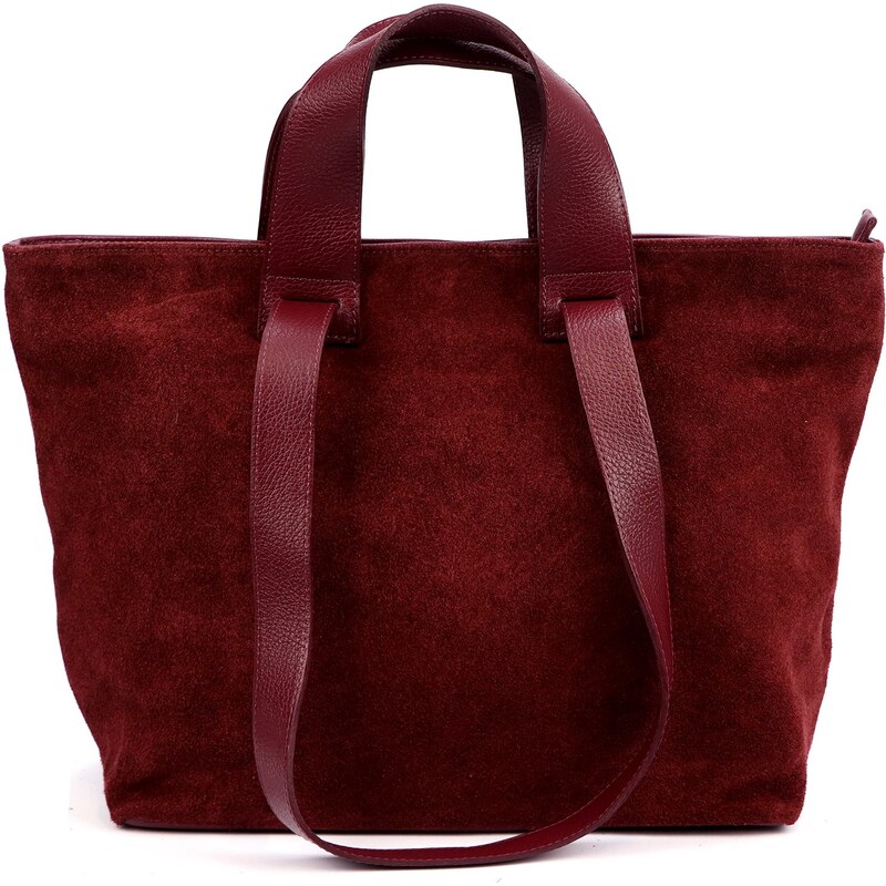 Kožená shopper bag kabelka Luka 25-077 vínová 114519053