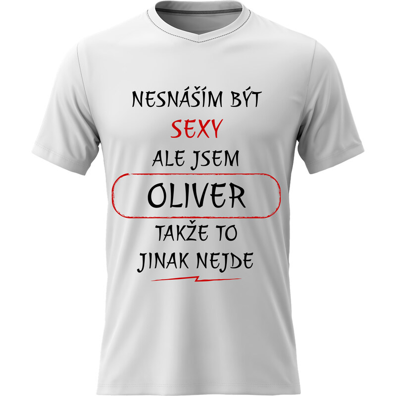Pánské bavlněné tričko s potiskem - NESNÁŠÍM BÝT SEXY, ALE JSEM