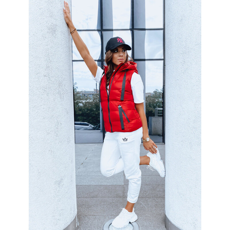 Dámská prošívaná vesta TY3783 červená - FashionStreet 114520143