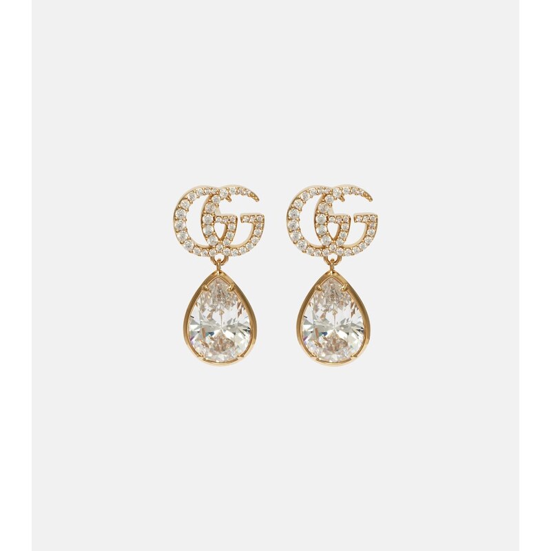 Gucci GG Marmont crystal-embellished drop earrings