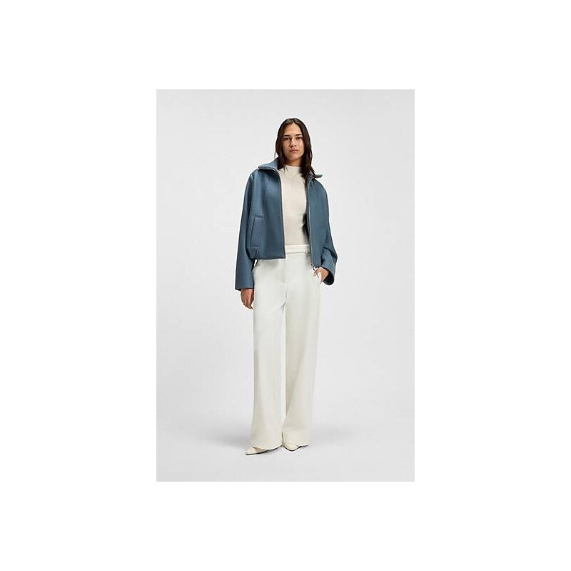 BOSS Zip-up jacket in boiled virgin wool 114838310