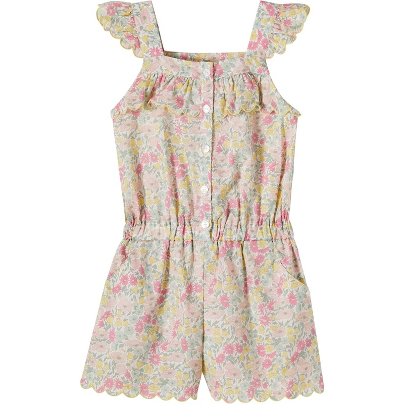 Tartine et Chocolat Floral scalloped cotton playsuit