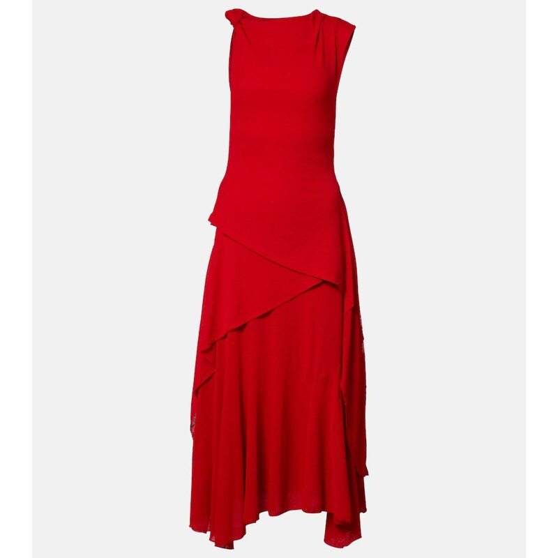 Ganni Draped asymmetric midi dress