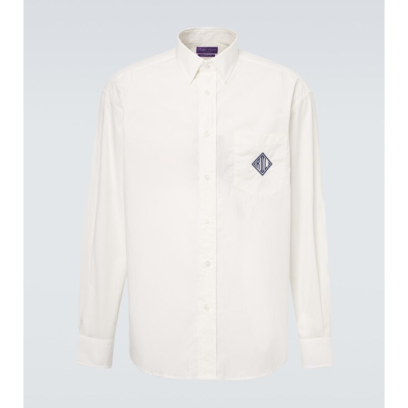 Ralph Lauren Purple Label Embroidered cotton poplin shirt