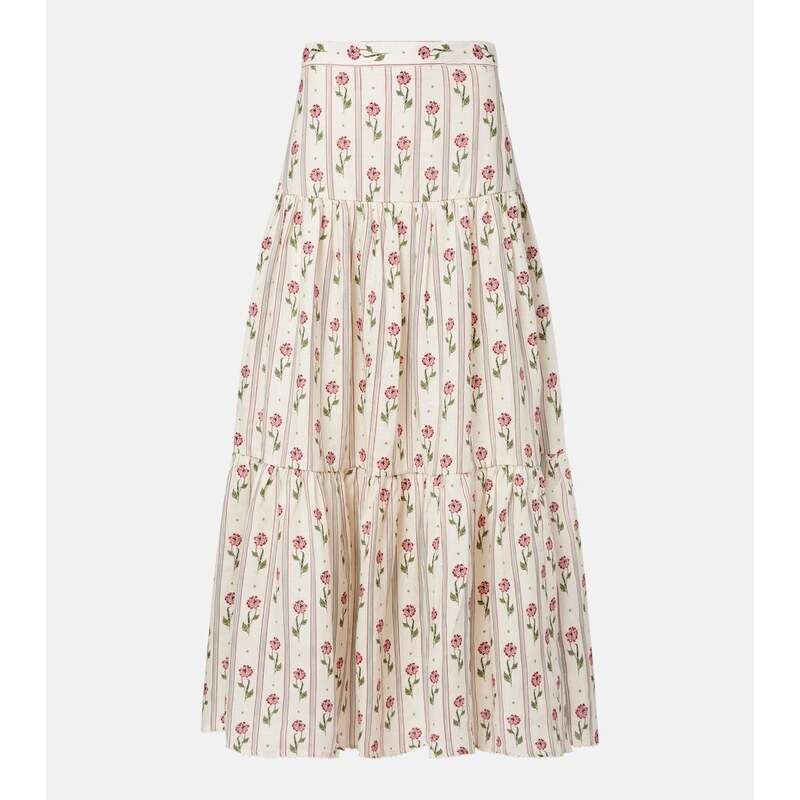 Agua by Agua Bendita Bergamota floral linen maxi skirt