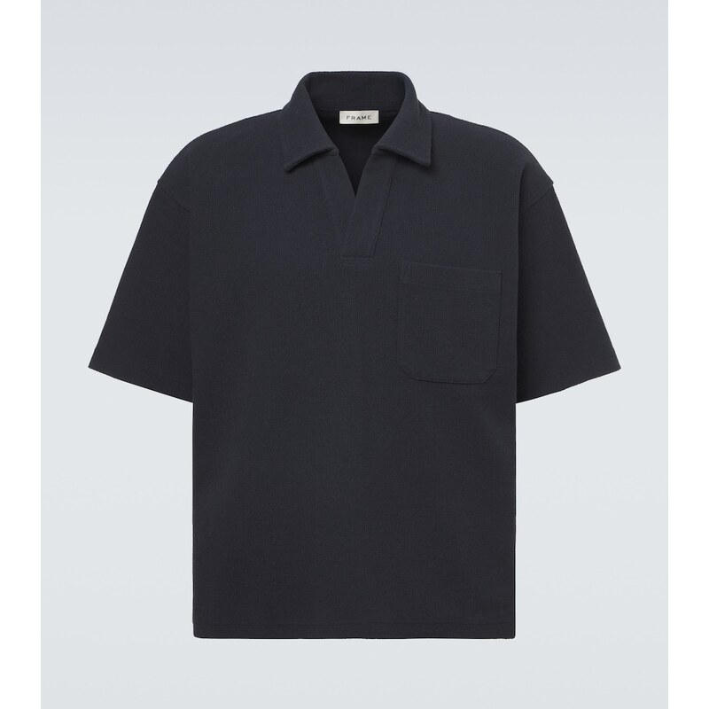 Frame Textured cotton-blend polo shirt
