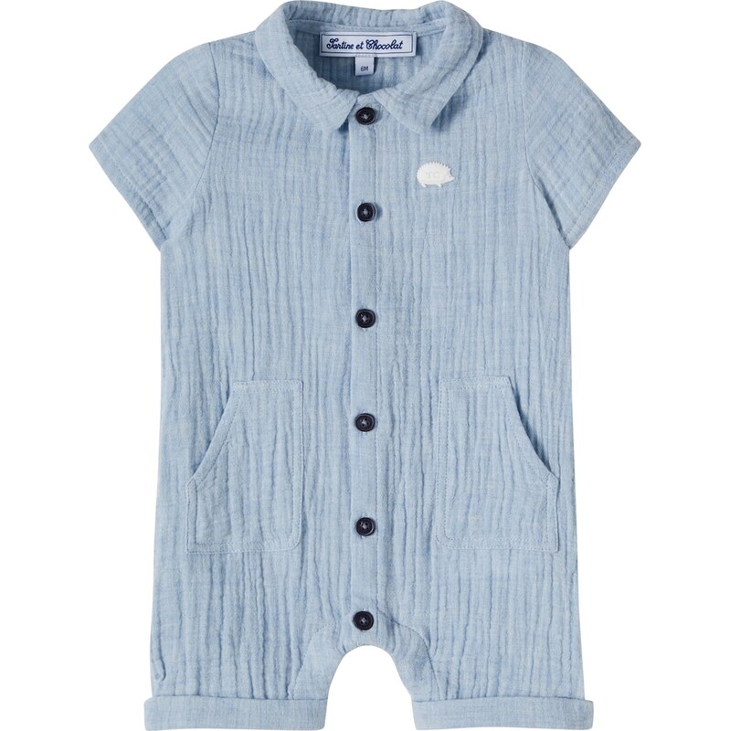 Tartine et Chocolat Baby cotton seersucker playsuit