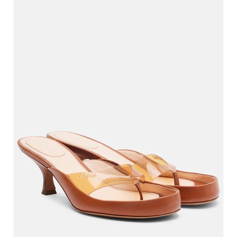 Chloe ChloÃ Junie leather and TPU thong sandals