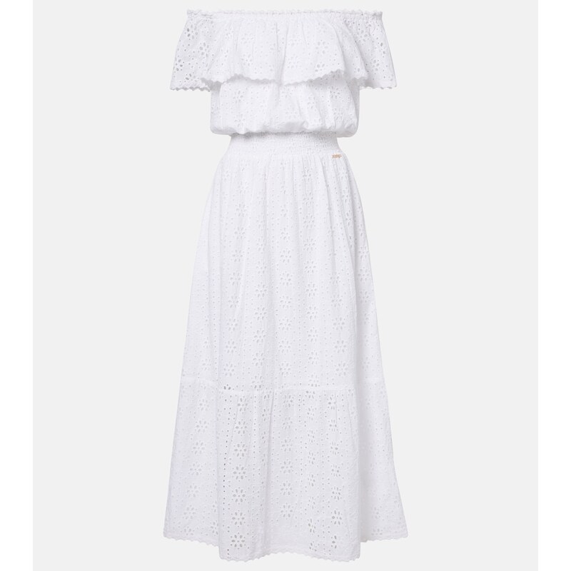 Melissa Odabash Larna broderie anglaise cotton midi dress