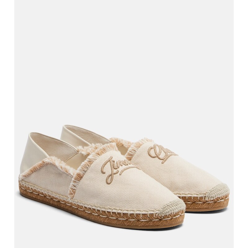 Jimmy Choo Avi embroidered canvas espadrilles