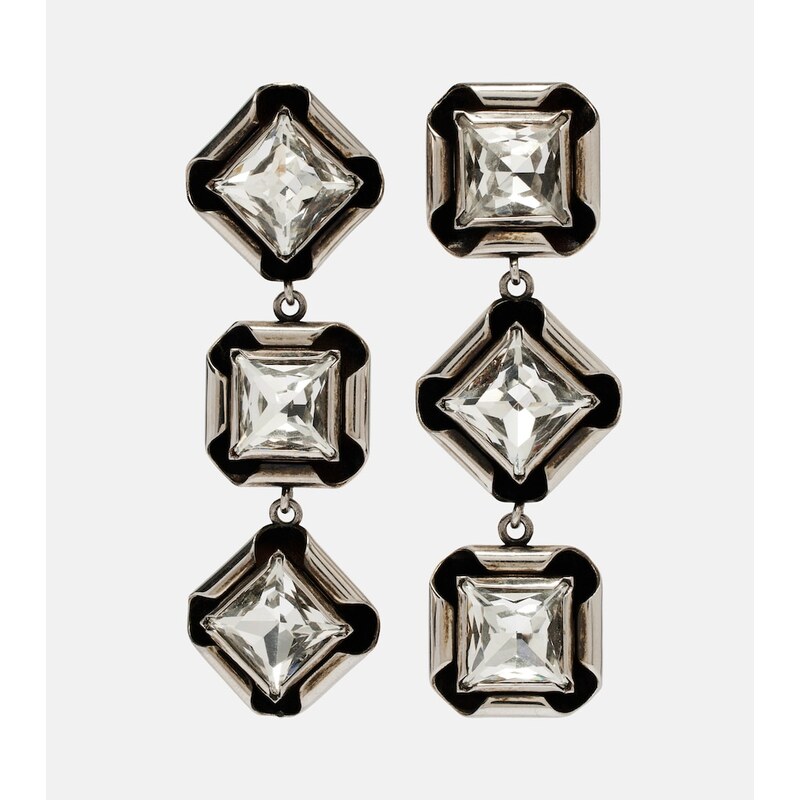 Dámské náušnice Givenchy s krystaly v barvě Antic Silver