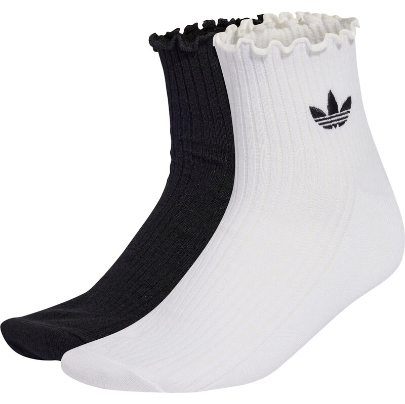 ADIDAS ORIGINALS Ponožky RUFFLE QUARTER černá / bílá