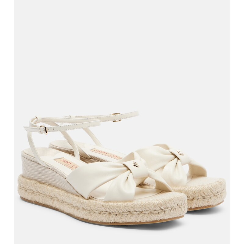 Jimmy Choo Aella leather espadrille wedge sandals