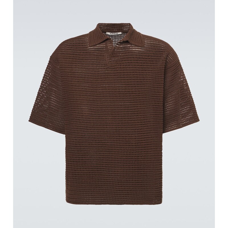 Auralee Cotton and silk polo shirt