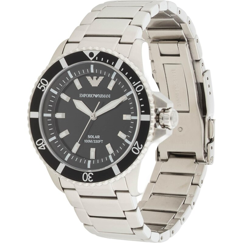 Emporio Armani Analogové hodinky WORLD EXPLORER černá / stříbrná