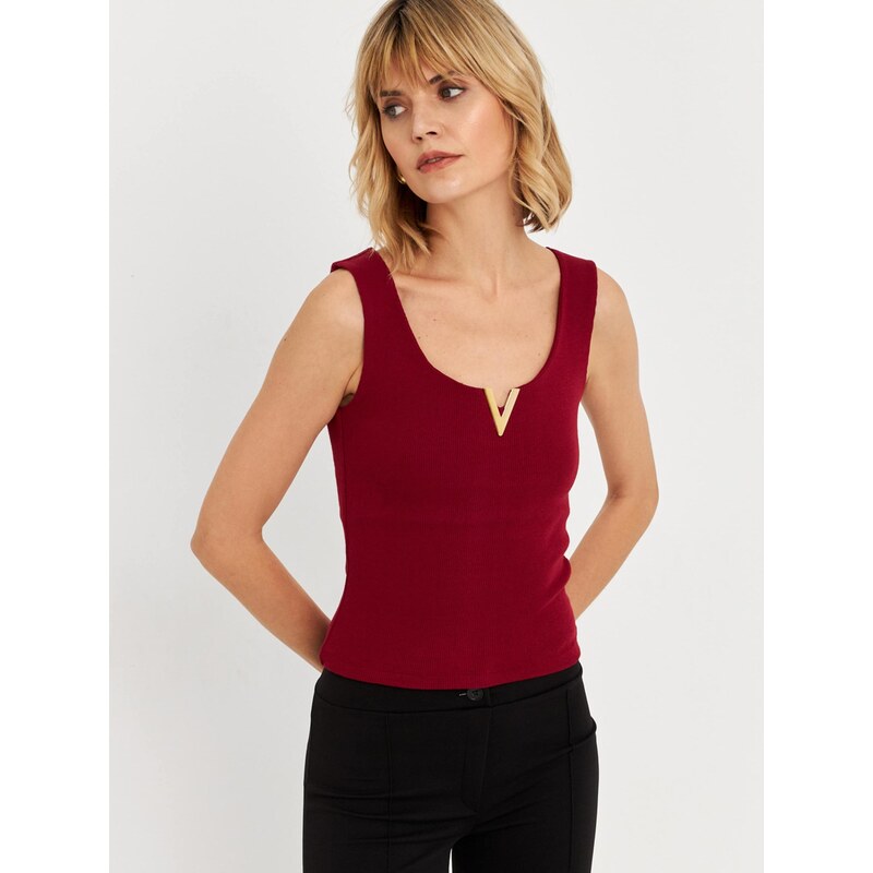 Cool & Sexy Top burgundská červeň