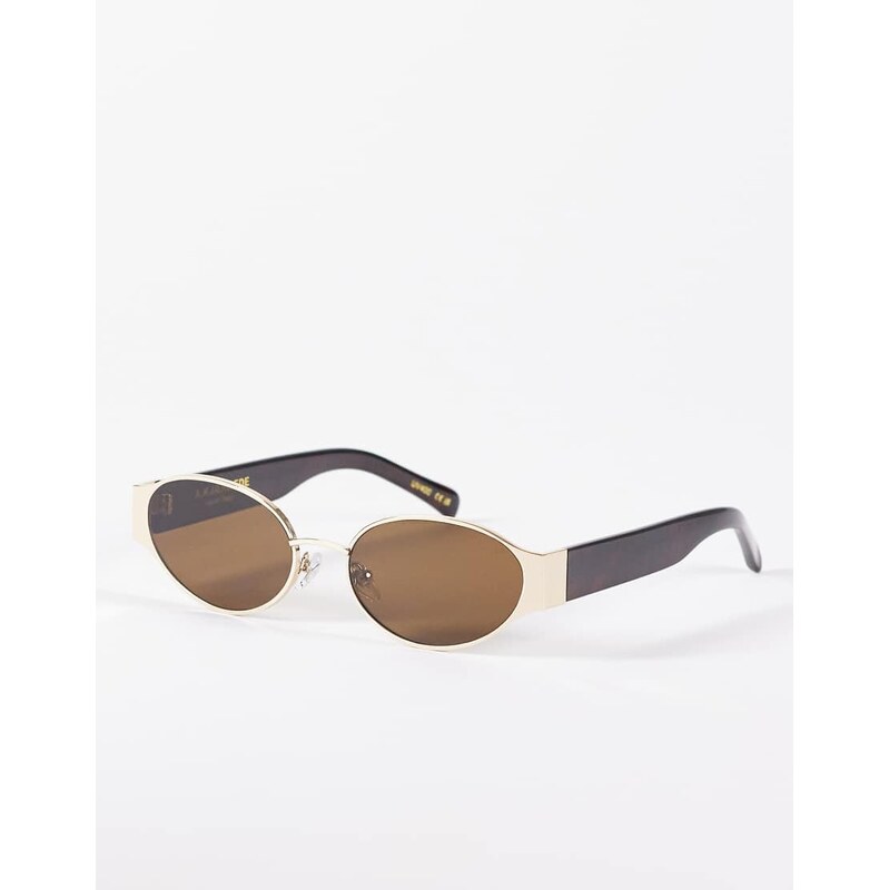 A.Kjaerbede Bella oval metal framed sunglasses in gold and demi 114523084