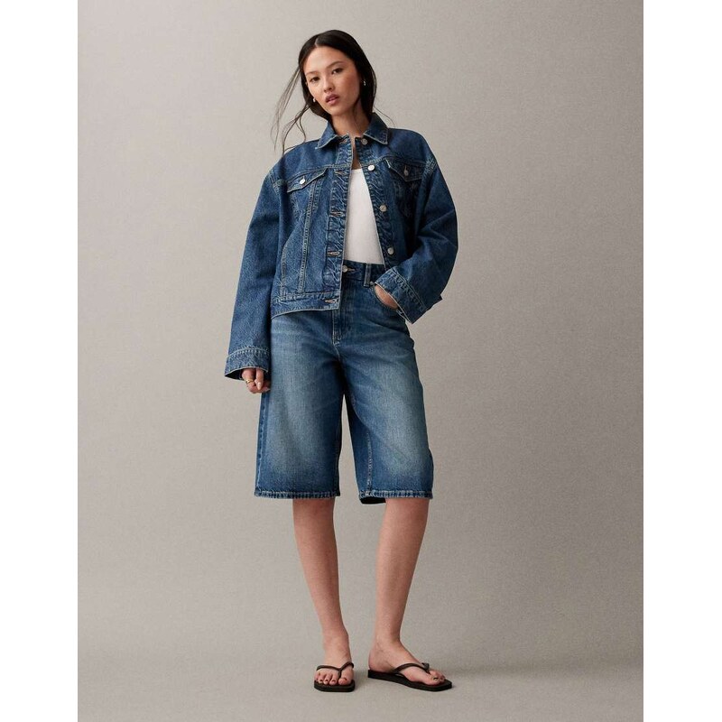ASOS DESIGN baggy bermuda short in mid blue 115517682