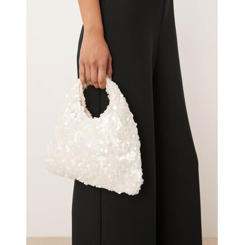 True Decadence sequin grab bag in white 114523136