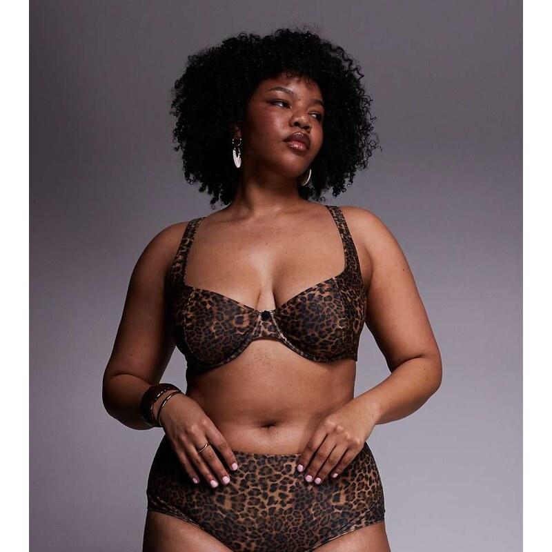 ASOS Curve ASOS DESIGN Curve Kitty high waisted bikini short in