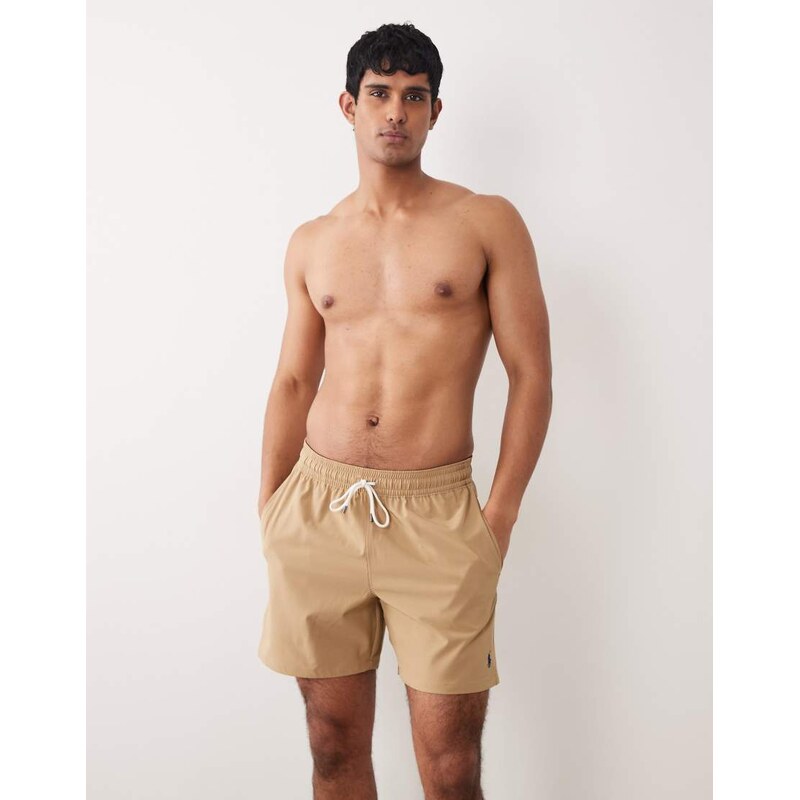 Polo Ralph Lauren Traveler swim trunk in cafe tan-Brown
