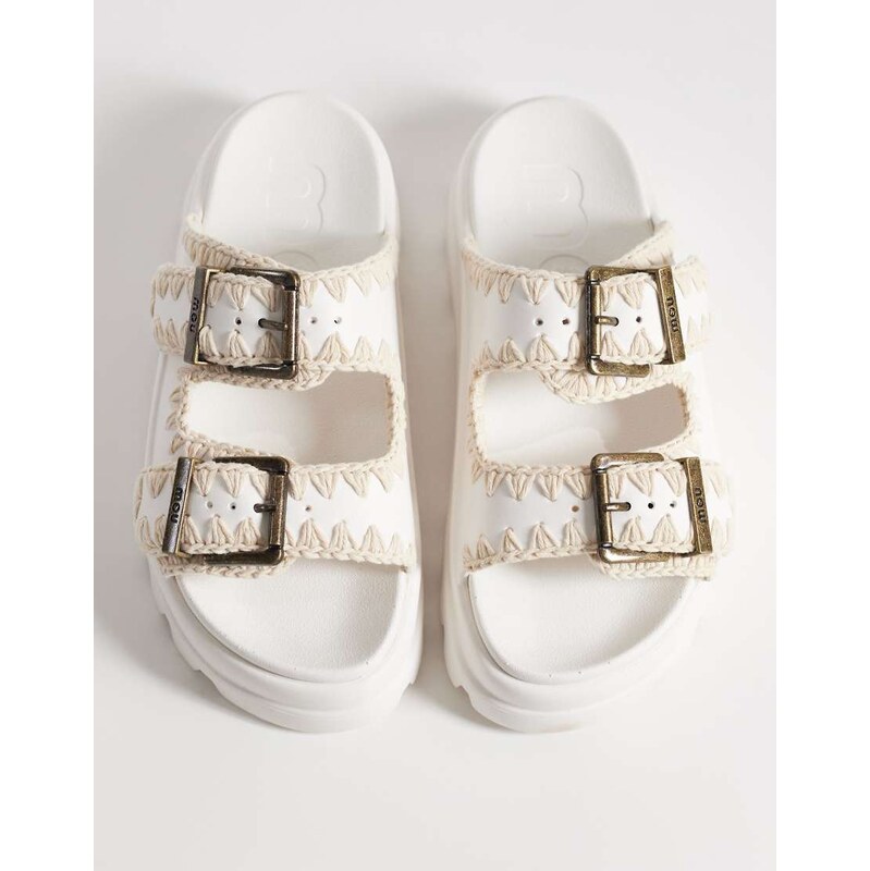 Mou EVA two buckle Sandals in white 114523282