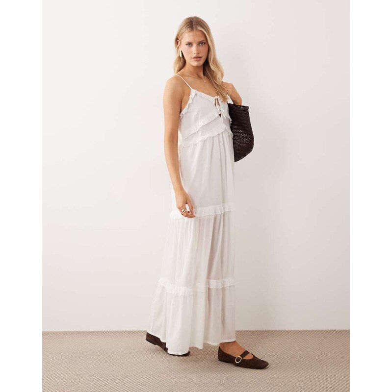 Iisla & Bird maxi ruffle dress in white 115519974