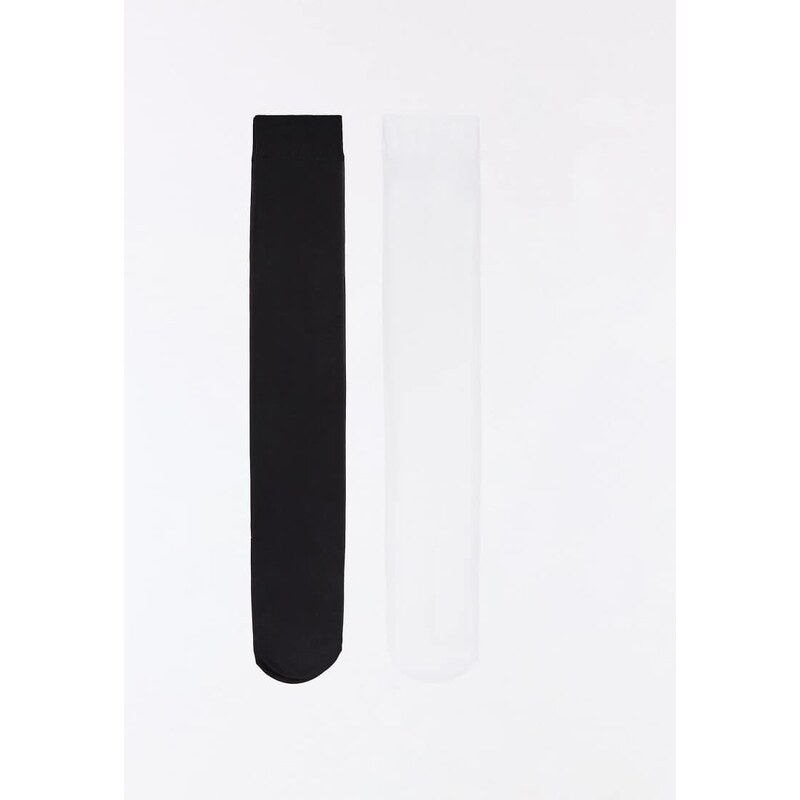 Bershka Pack of 2 tights in black 114523331