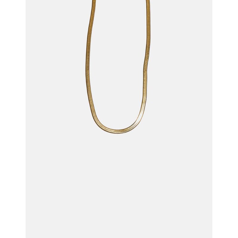 Stradivarius Waterproof snake chain in yellow