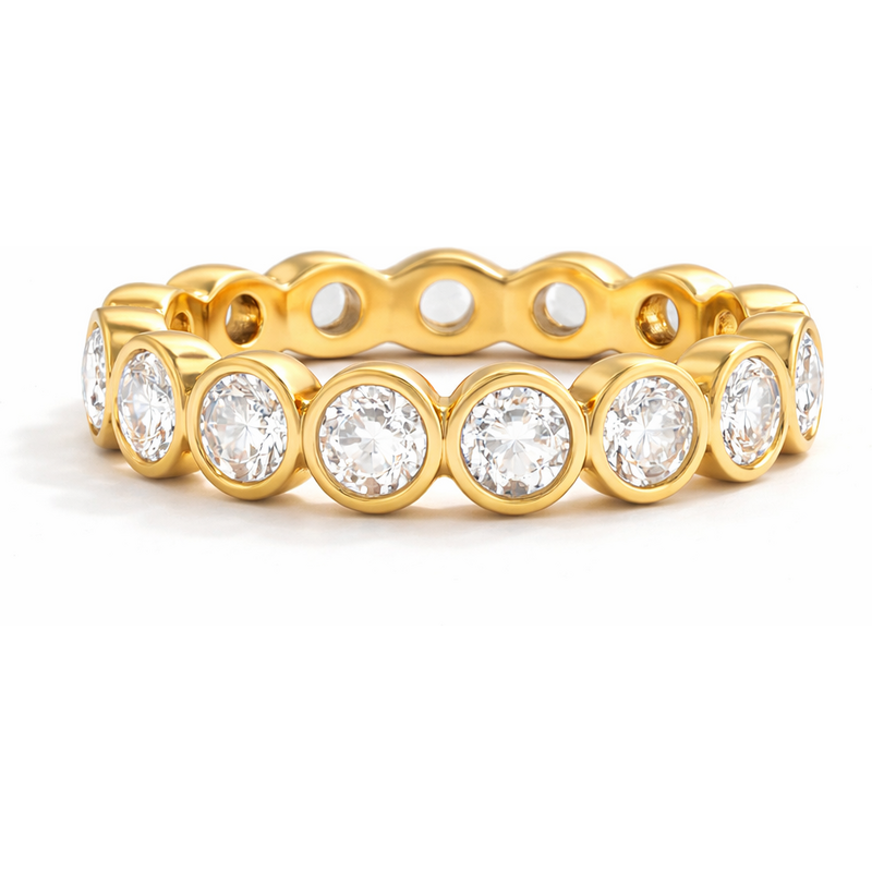 ELENYS Crystal Pure – pozlacený prsten 18K žluté zlato