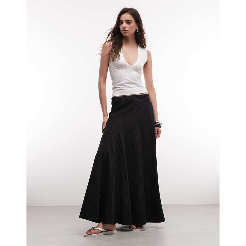 Weekday maxi skirt in black pinstripe 114935144
