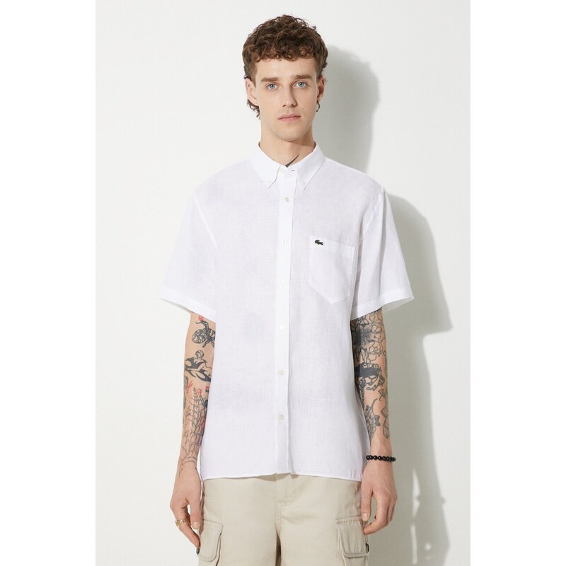 Lacoste košile lněná pánská