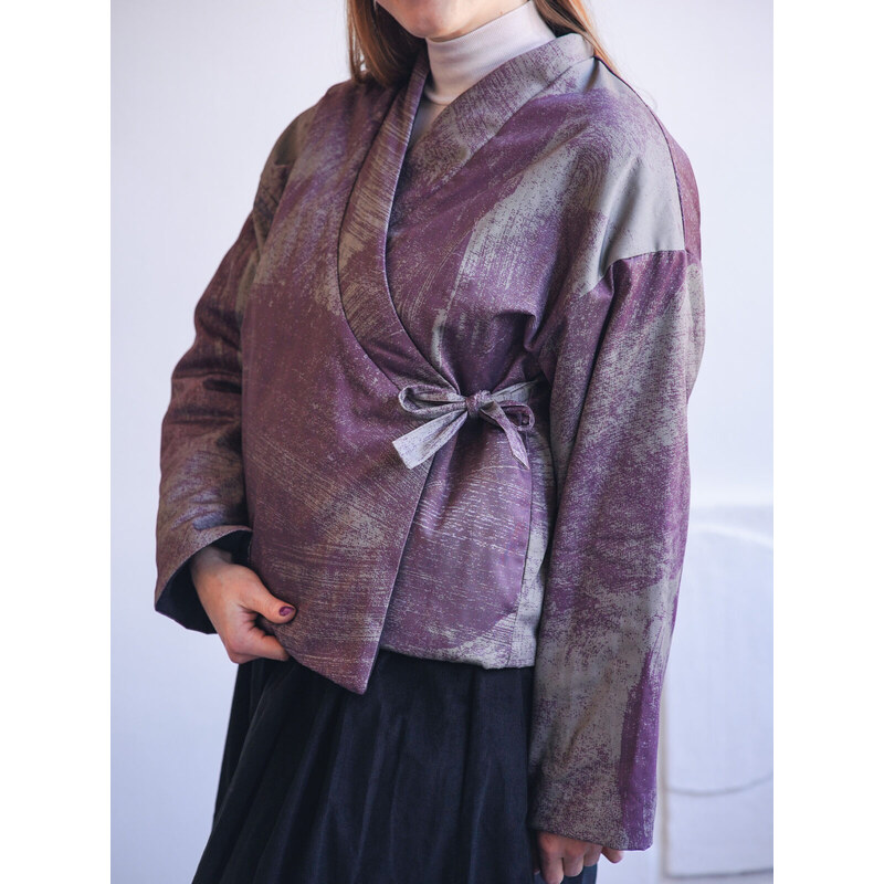 MINILE Oboustranná Kimono Bunda Dusky Rose