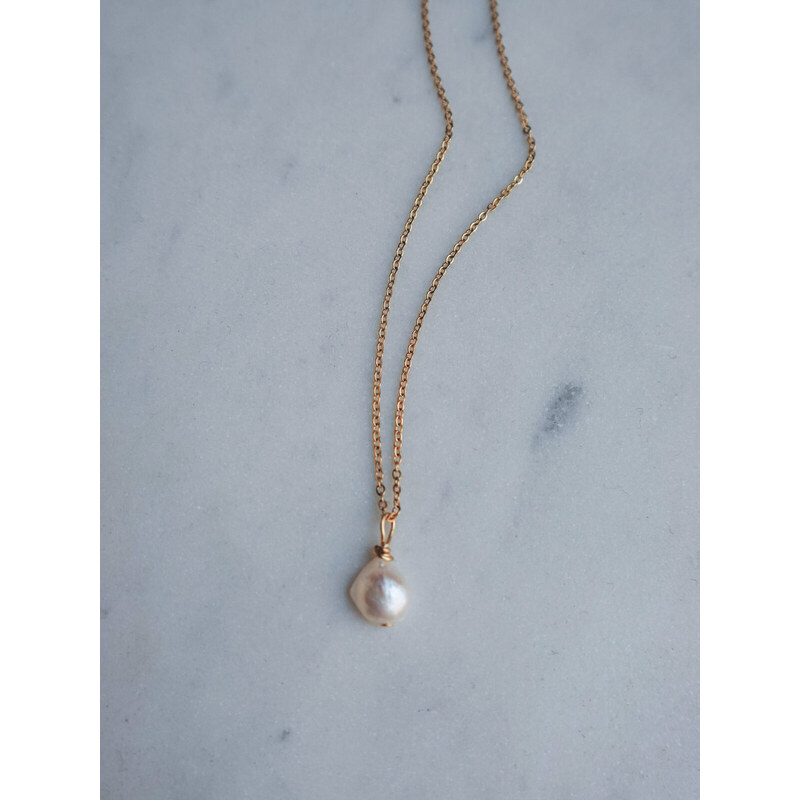 MINILE Řetízek Simple s Perlou 14K