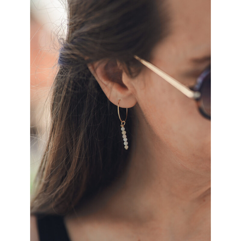 MINILE Náušnice Circle Morganit Long 14K