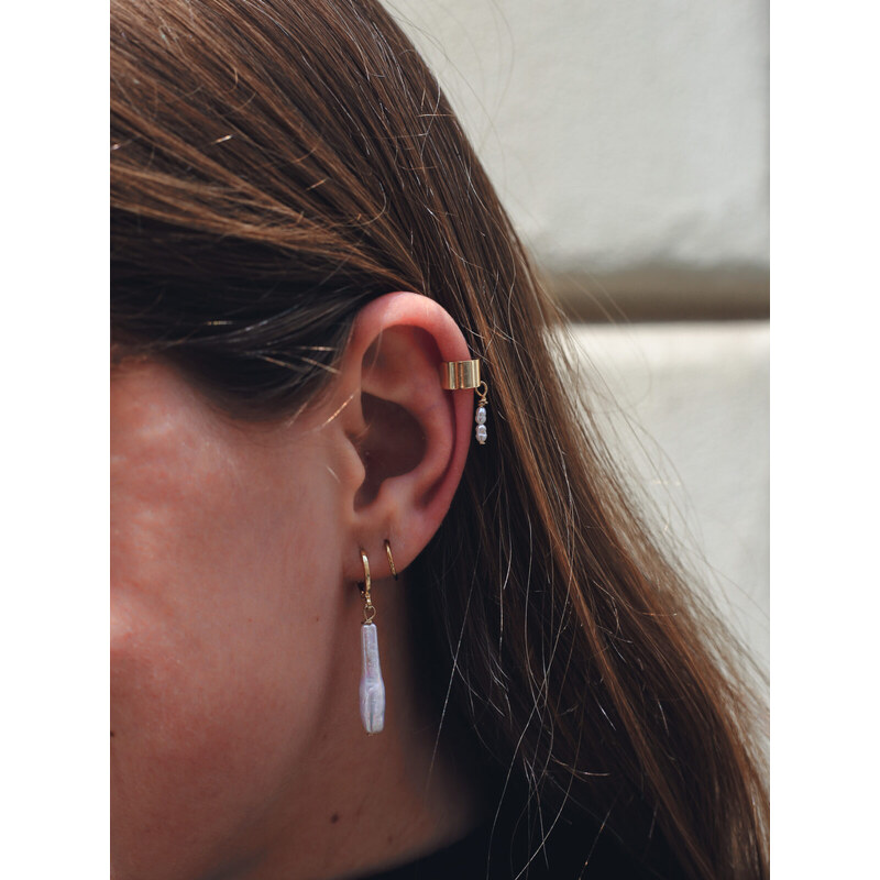 MINILE Náušnice Ear Cuff Gold Perly 114216557