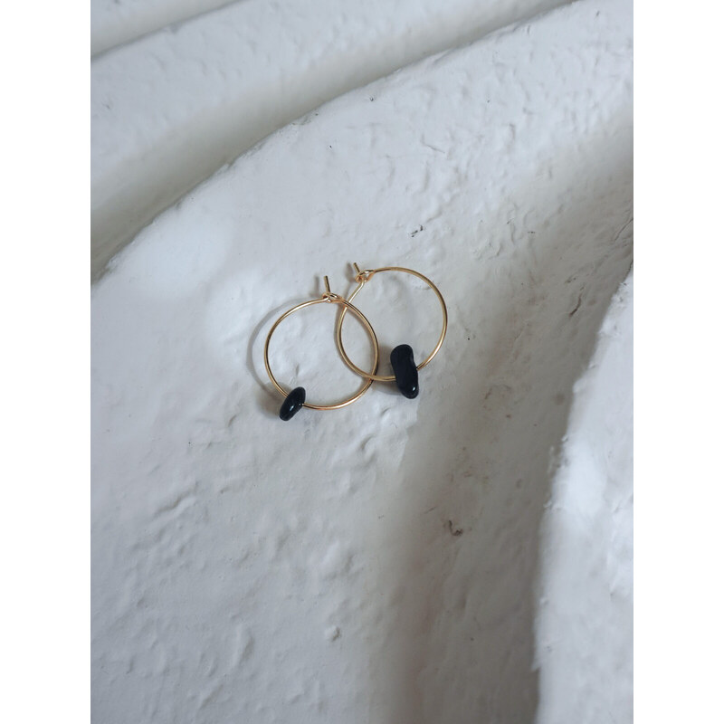 MINILE Náušnice Circle Turmalín 14K
