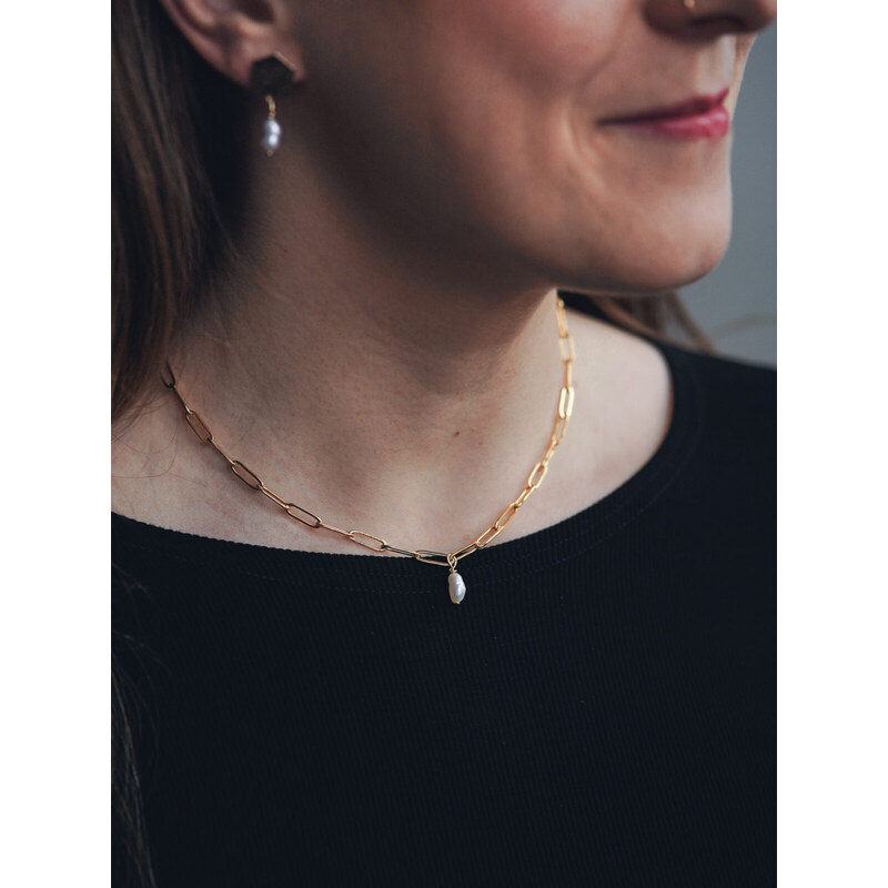 MINILE Výhodná sada Rectangle s Perlou 14K