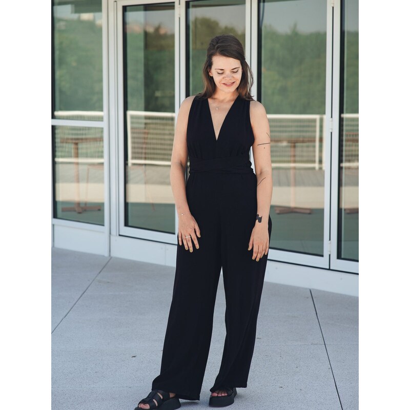 MINILE Overal Fancy Linen Black - L 114216447