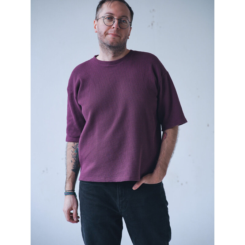 MINILE Tričko Wide Unisex Wafle Purple - S 114216499