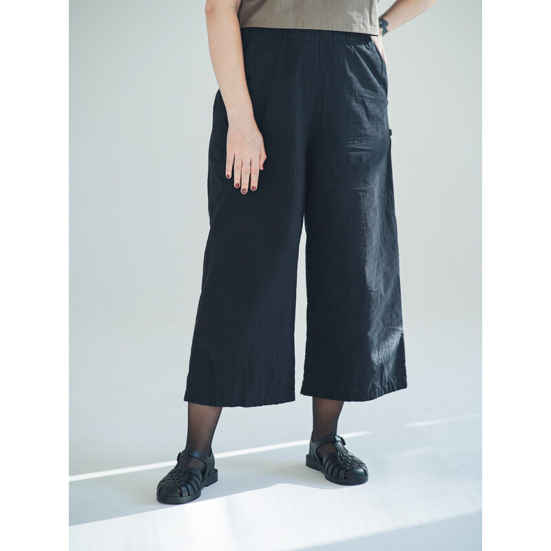 MINILE Kalhoty Culottes Poplin Black - XS-S
