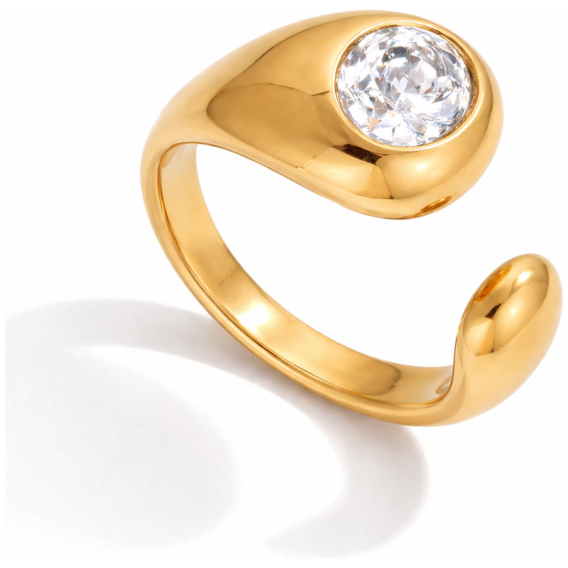ELENYS Bold– pozlacený prsten 18K žluté zlato