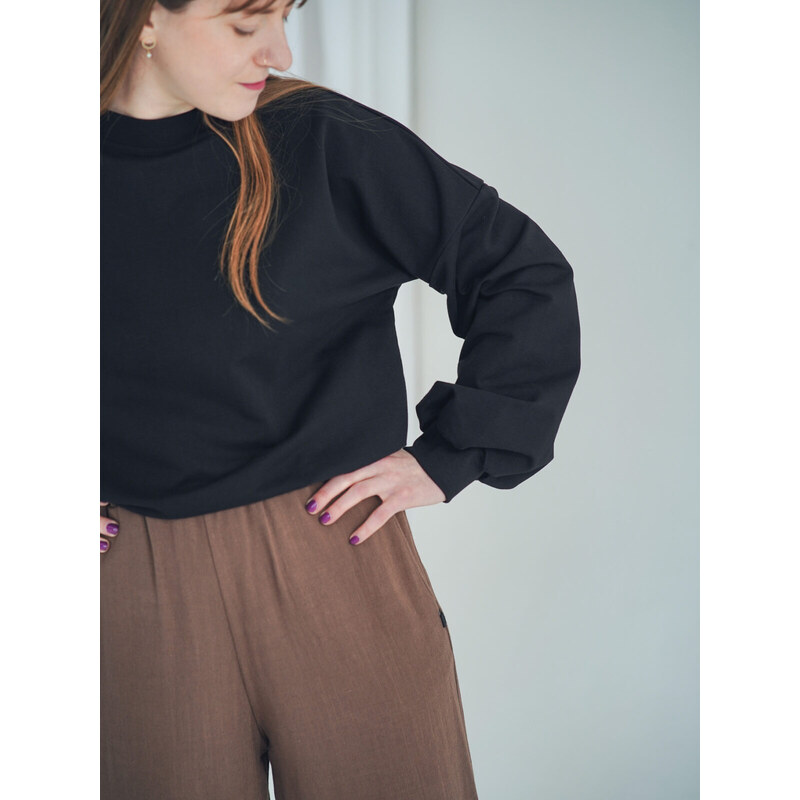 MINILE Mikina Fluff Black - M-L
