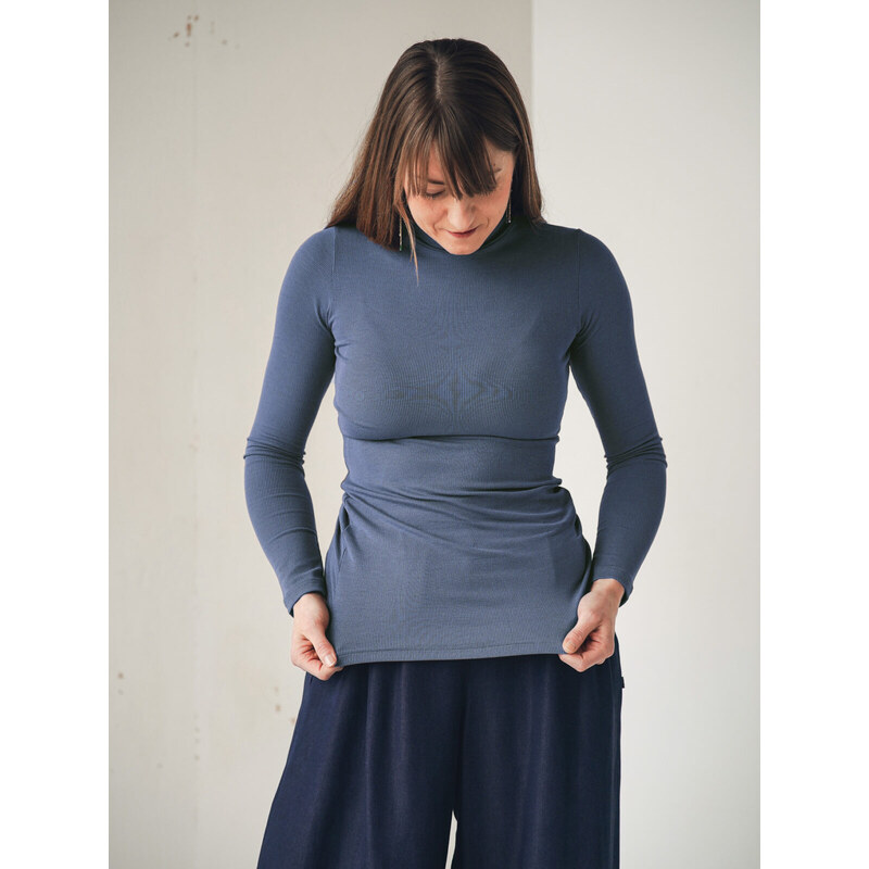 MINILE Tričko Roll Long Steel Blue - XS