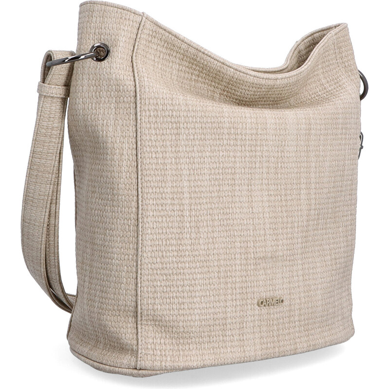 Kabelka ze syntetické kůže crossbody Carmelo béžová 4339 BE