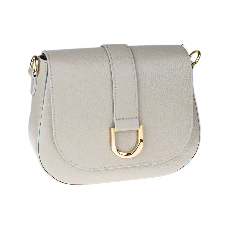 Šedá kožená italská crossbody kabelka Debora Grigia Perla