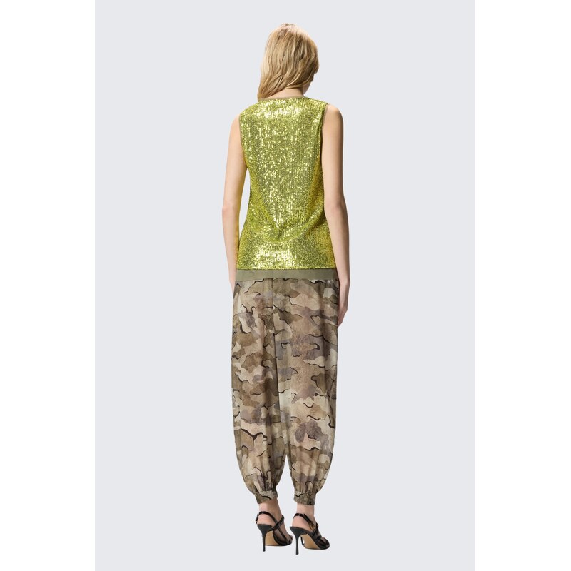 Dámský top PINKO BOLLICINE 107743A3NFS69 zelený s flitry